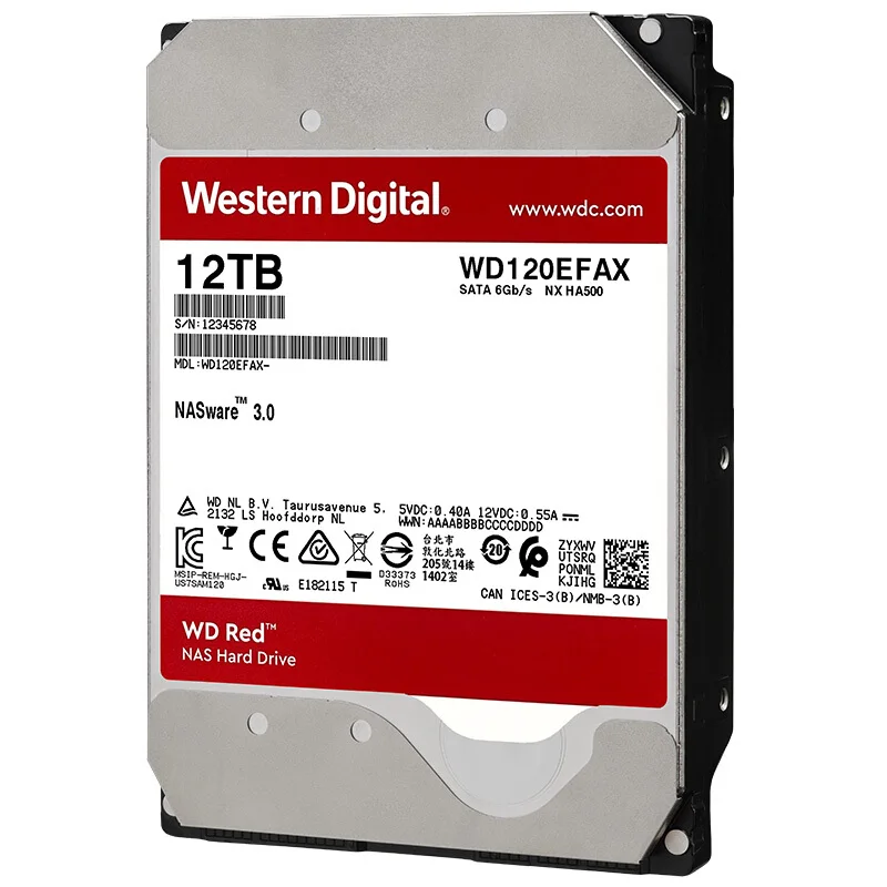Verkauf WD Rot 12TB NAS Interne Festplatte-5400 RPM Klasse, SATA 6 GB/S, 256 MB Cache, 3.5