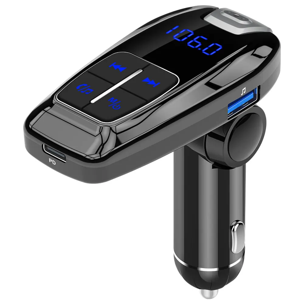 

BC59 Car Bluetooth FM Transmitter Rotary Cigarette Lighter With 3.0PD Fast Charge Digital Display PD3.0 Fast Charge FM Receiver