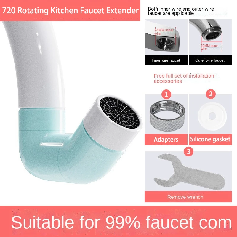 

720 Rotating Kitchen Faucet Extender Water Saving Tap Nozzle Adapter Universal Splash Filter Spray Bathroom Sink Accessories