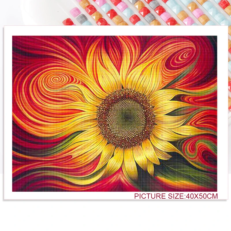 

Diy Flower Diamond Painting Sunflower Square Diamond Round Diamond Home Handmade Decorative Painting for Living Room Bedroom