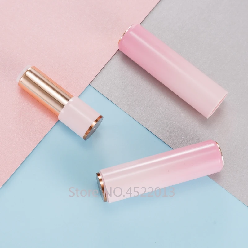 

10/30/50pcs 12.1mm Pink Gradient Press Type White Empty Lipstick Tube Lip Balm Container Cosmetics Refillable Container Shell