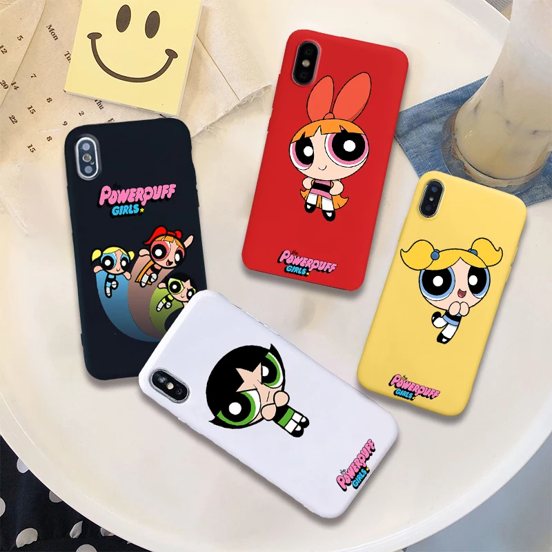 Чехол Powerpuff для девочек iPhone 11 X XR Xs Max 8 7 6 Plus 6S 5s SE Pro силиконовый чехол на телефон с