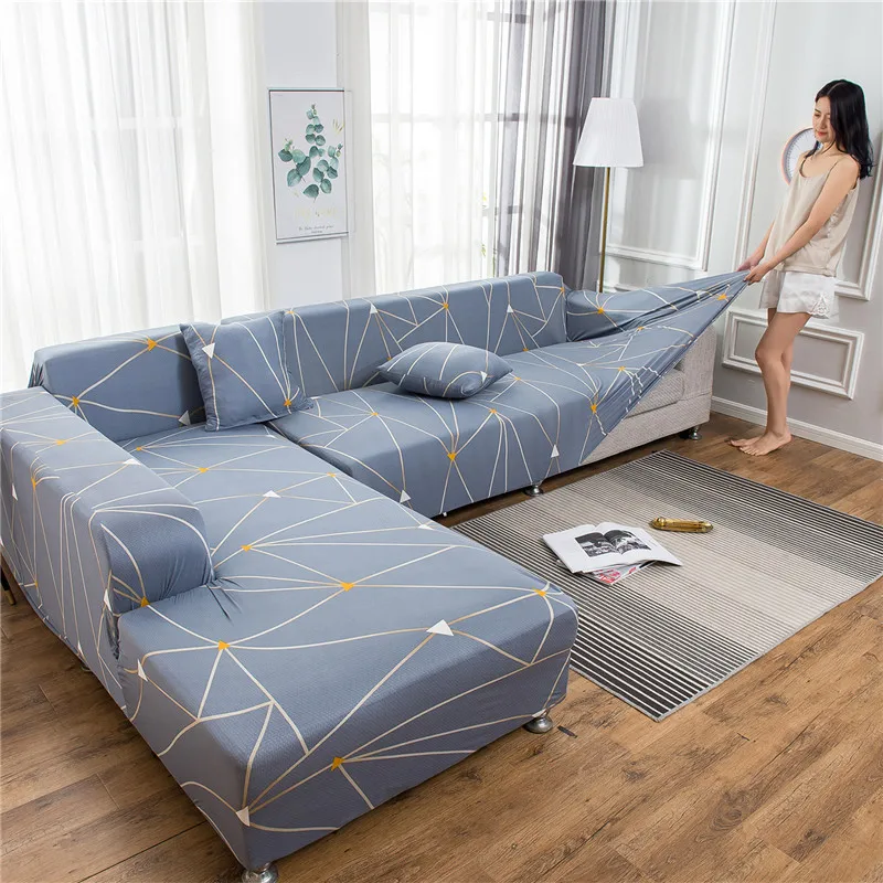 Набор эластичных чехлов для дивана универсальные чехлы кушетки угловой кресла в