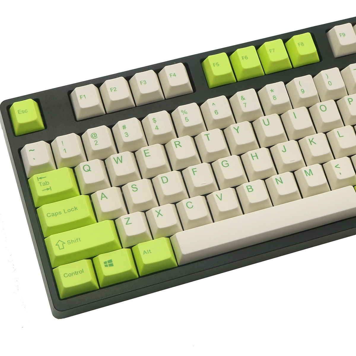 JKDK зеленые и белые колпачки для клавиш цвета шампанского с краской в виде