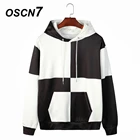 Мужская толстовка с капюшоном OSCN7, Уличная Повседневная Свободная Толстовка с принтом, зима 2021, Японская уличная одежда, в стиле Харадзюку, S207