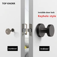 invisible door lock single side lock secret lock interior bedroom background wall door hidden handle small keyhole round handle