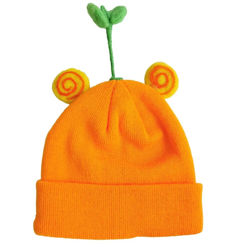 Милые осенне-зимние детские шапки для новорожденных теплые вязаные шерстяные с