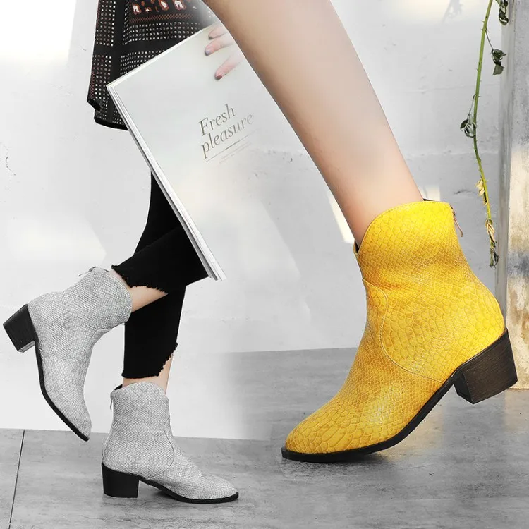 2019 повседневные ковбойские Полусапоги в западном стиле сезон осень-зима женские