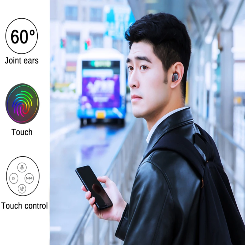 TWS беспроводные наушники Bluetooth 5,0 Наушники дисплей питания с сенсорным управлением спортивные стерео беспроводные наушники гарнитура зарядная коробка