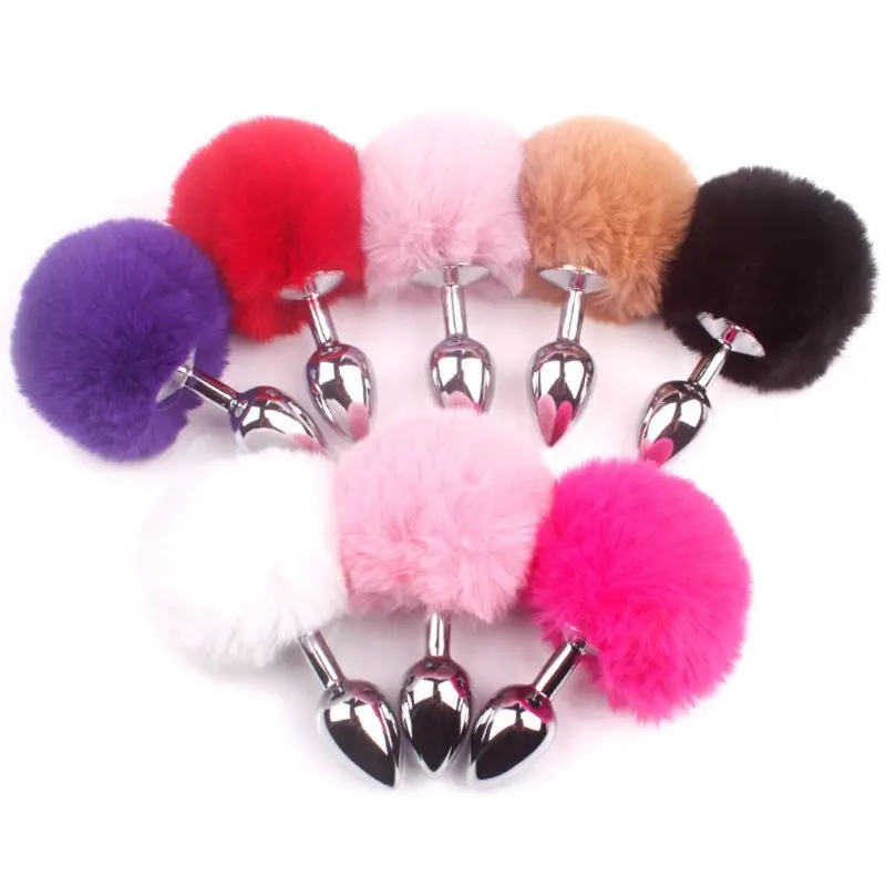 Мини металлическая Анальная пробка имитация кроличьего хвоста вставка в анус