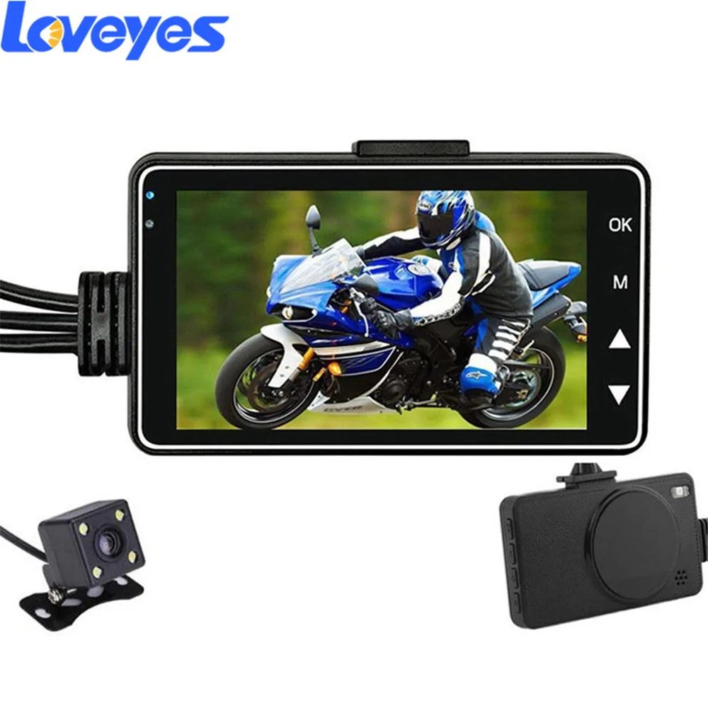 Motorcycle Car Camera High Definition Night Vision 720P 3 '' Double Lens Waterproof Vehicle Driving Recorder MT01 |
