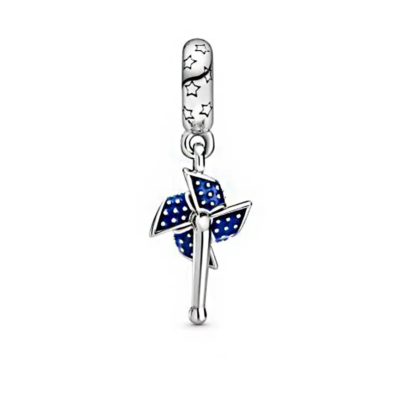 2020 New Summer silver color American Pinwheel Dangle Charms Beads fit Original Pandora Bracelets Women DIY Jewelry | Украшения и