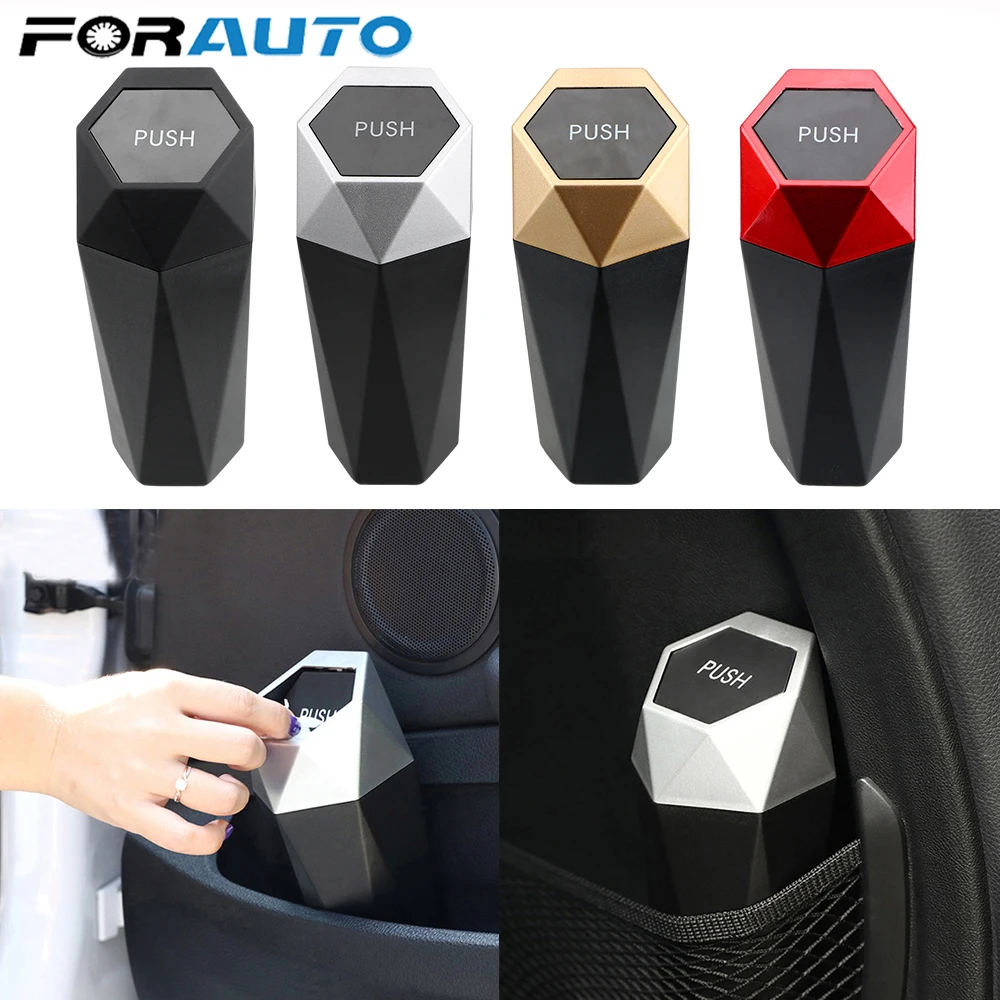

Leak-proof Auto Trash Bin Portable Car Dustbin with Lid for Automotive Car Home Bedroom Office Mini Garbage Bin Car Trash Can