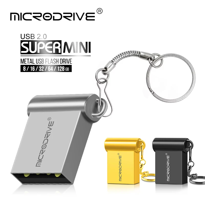 

10pcs Mini USB Flash Drive 16GB 32GB Metal Pendrive 64GB 128GB Waterproof Pendrive USB Flash Memory Stick with key Chian