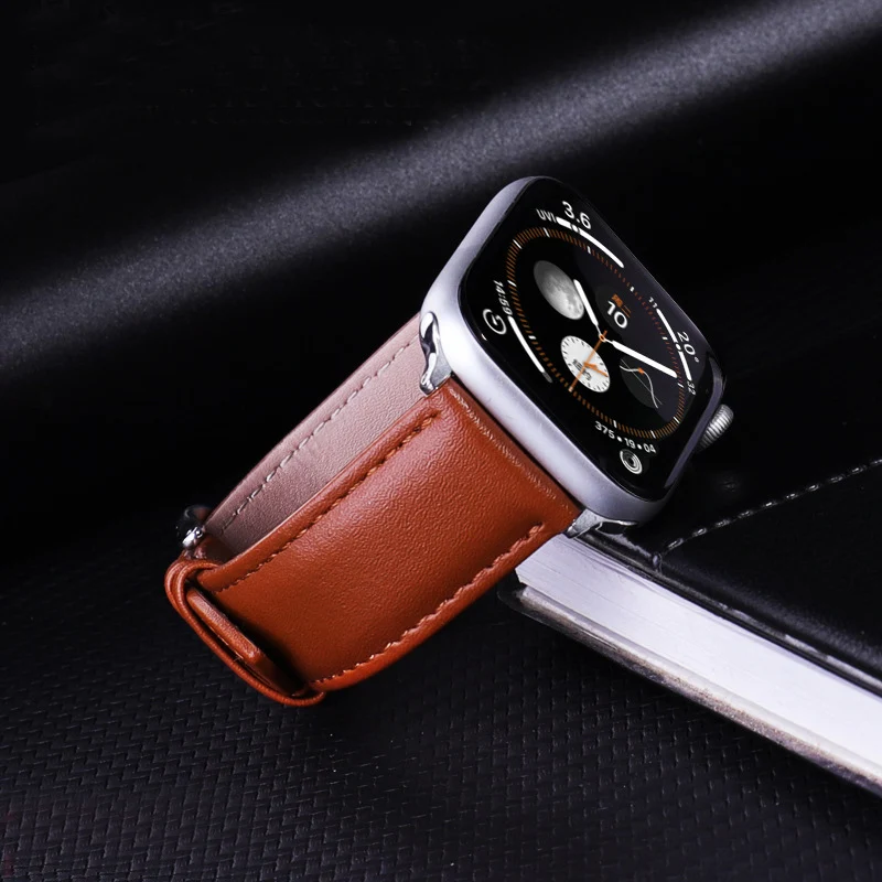 

Leather Watch Band for Apple Watch 5 4 3 2 1 series 38mm 40mm 42mm 44mm Women/Men Bracelet iWatch Watch Strap