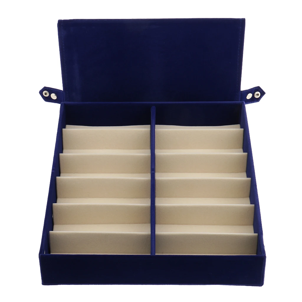 Коробка для хранения очков с 12 слотами-винтажный Красный бархатный футляр