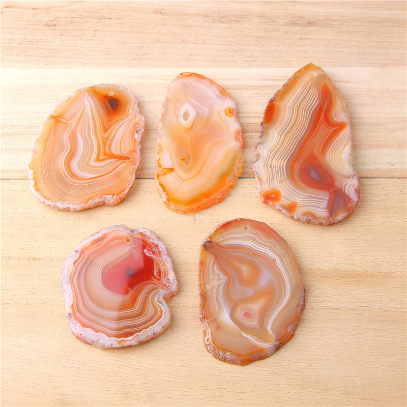 1 шт. натуральный апельсиновый Агаты ломтик каменные минералы целебные кристаллы