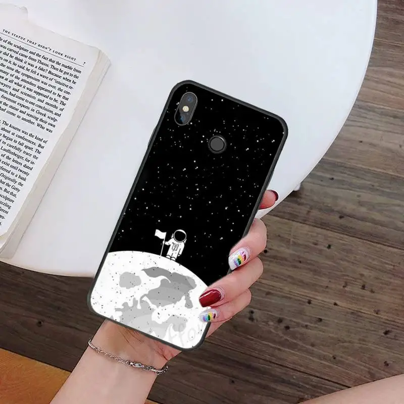 

Black Moon Stars Space Astronaut Phone Case For Xiaomi Redmi note 7 8 9 t k30 max3 9 s 10 pro lite