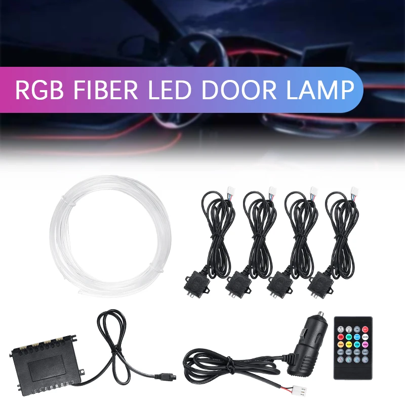 

Led Car Interior Ambient Atmosphere Mood Light Rgb App Remote Control Backlight Auto Foot Center Console Door Decorative Lights