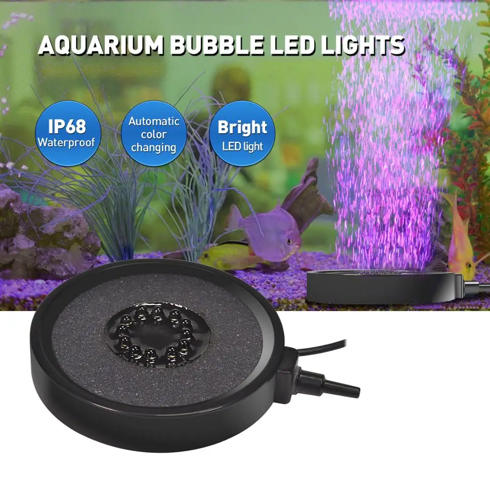 Aquarium Lighting 4 Inch Waterproof RGB 12 LED Underwater Lamp Submersible Light for Fish Tank | Дом и сад