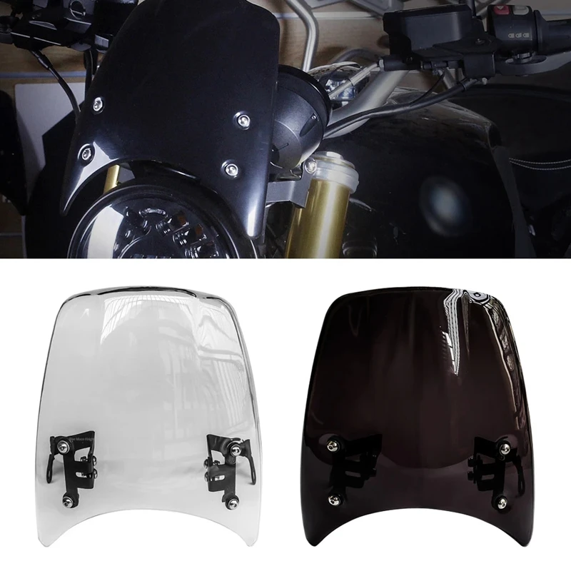 

Motorcycle Windshield Windscreen Headlight Fairing Deflector for-BMW R Nine T RNineT R9T Scrambler 2014-2019