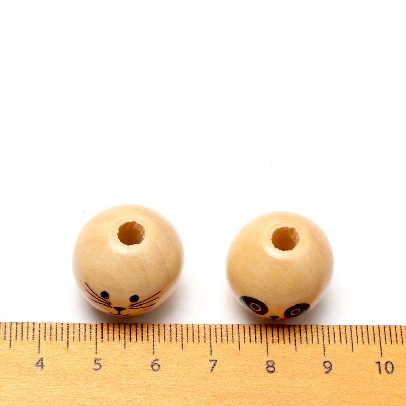 DIY15-20mm Мультяшные изображения натуральные деревянные бусины разделительные