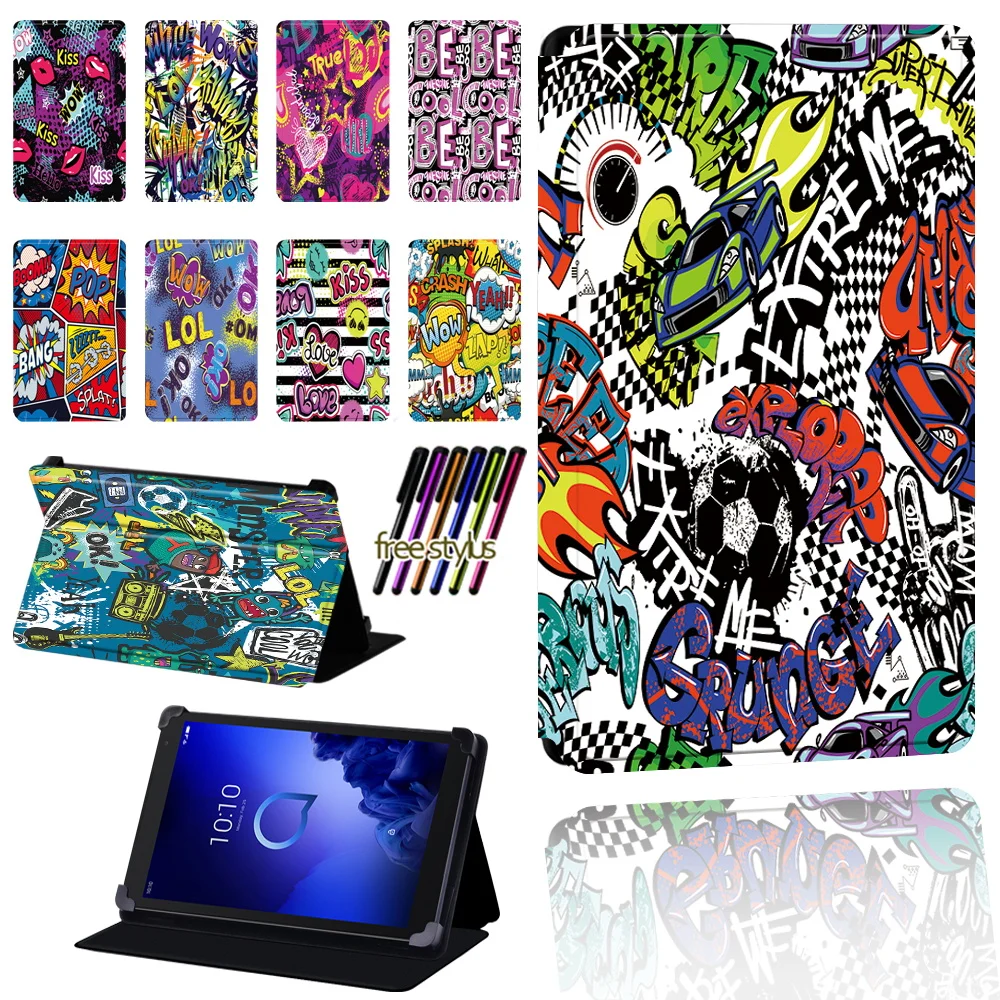 

For Alcatel 1T 7 10 / 3T 8 10 / A3 10 Tablet Graffiti Art Pattern Scratch Resistant Lightweight Protective Case Cover