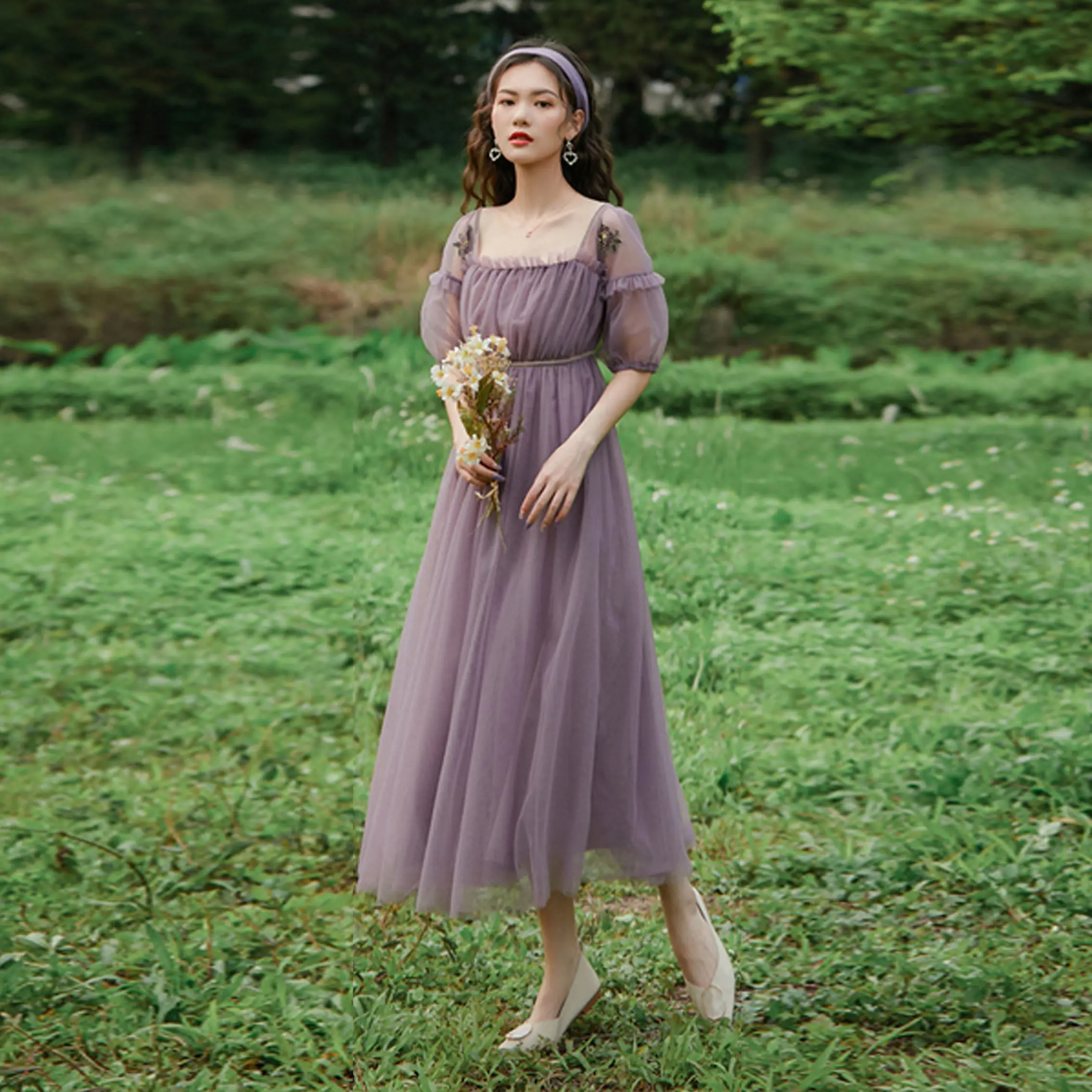 Летнее 2020 французское винтажное сказочное платье повседневные тонкие