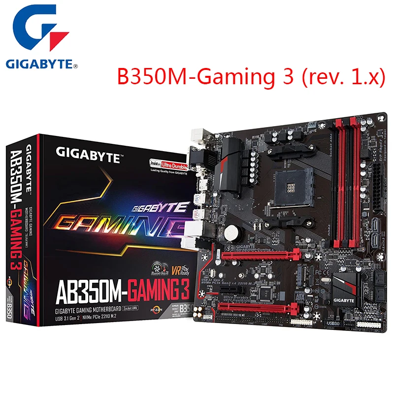 Новинка Gigabyte AB350M Gaming 3 Rev. 1.x системная плата AMD Ryzen B350 AM4 материнская поддержка 5 3600