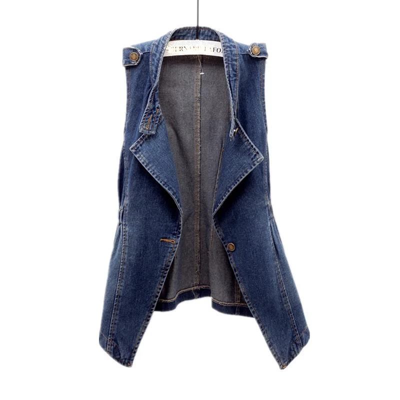 Весенний джинсовый жилет женский жакет 2020 корейский винтажный без рукавов
