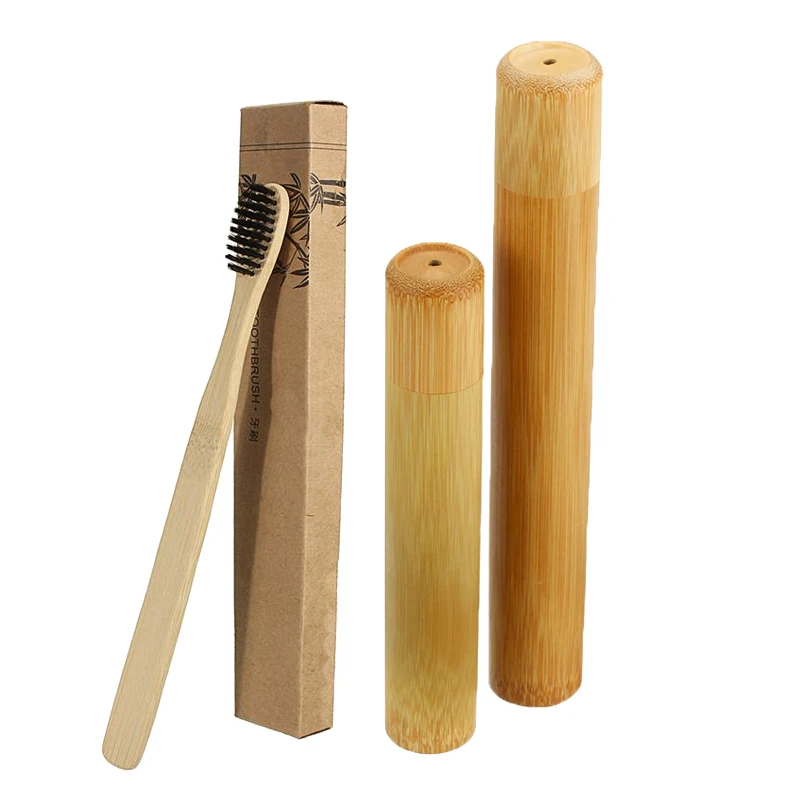 Бамбуковая зубная щетка с держателем деревянная мягкая щетина бамбуковое