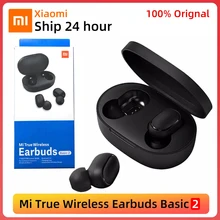 Original Xiaomi Redmi Airdots 2 TWS Bluetooth 5.0 Earphone With Mi True Wireless Earbuds Basic 2 AI Control Gaming Headset