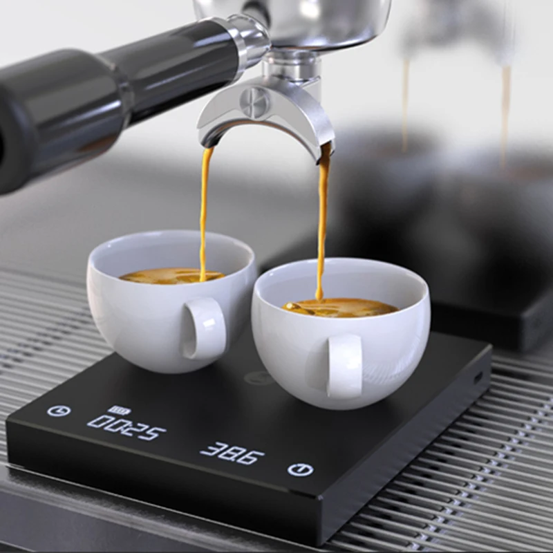 Timemore-b&aacute;scula de cocina B22, balanza b&aacute;sica de caf&eacute; con espejo negro + nueva actualizaci&oacute;n USB, balanza electr&oacute;nica inteligente de pesaje y temporizador-1