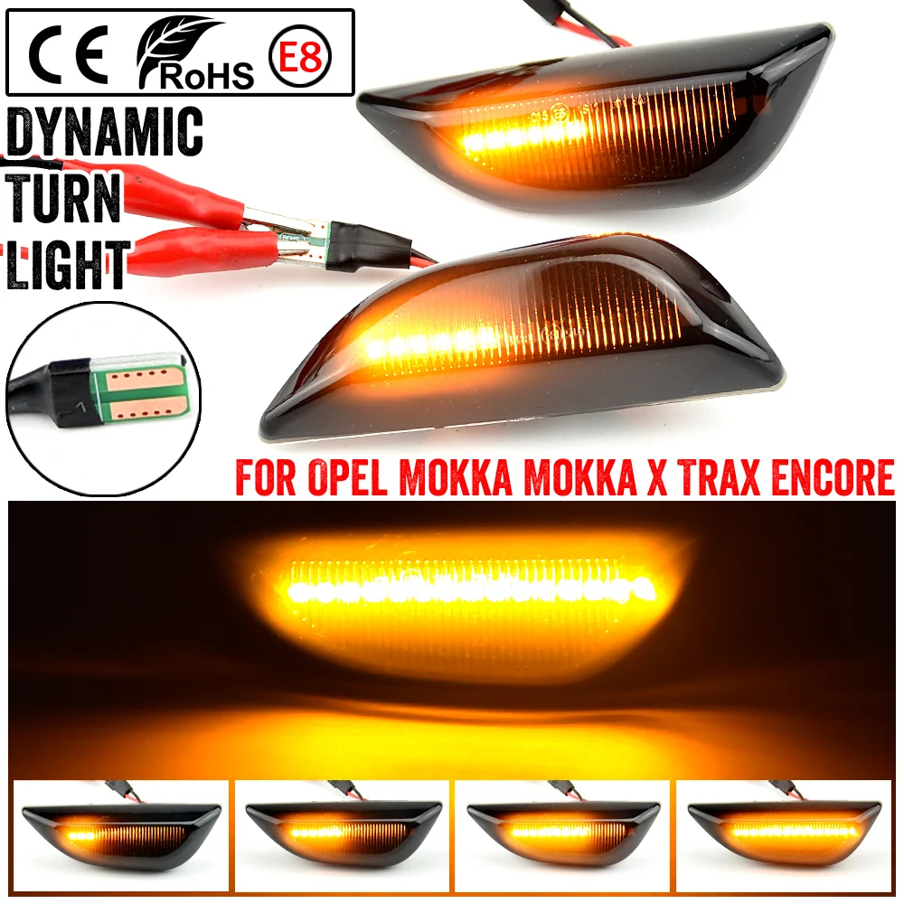 

2x Dynamic Led Side Marker Flowing Turn Signal Sequential Blinker Lamp For Opel Mokka X Chevrolet Trax 2013~2020 Buick Encore