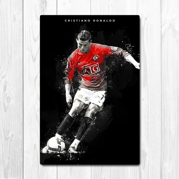 

New C-Ronaldo B Soccer Football Player Art Wall Decor Tin Sign Vintage Garage Sign Bar Club Cafe Garage Farm Decor
