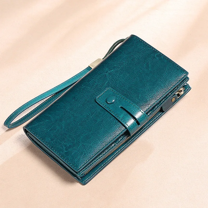 

Women's Wallet Genuine Leather Female Purse Card Holder Phone Pocket Long Clutch Bags for Women 2021 New Luxury Ladies Wallets