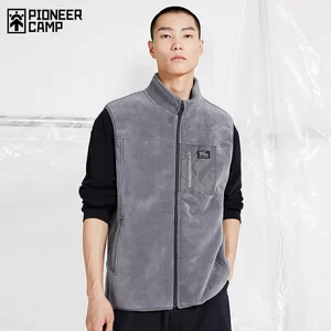 Pioneer Camp, Осенний теплый флисовый жилет, куртки, мужские теплые удобные черные серые мужские куртки 2020 XLW023010