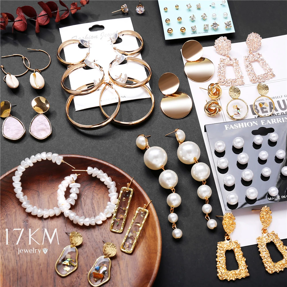 Модные серьги 2019 золотые капли для женщин круглые акриловые геометрические в