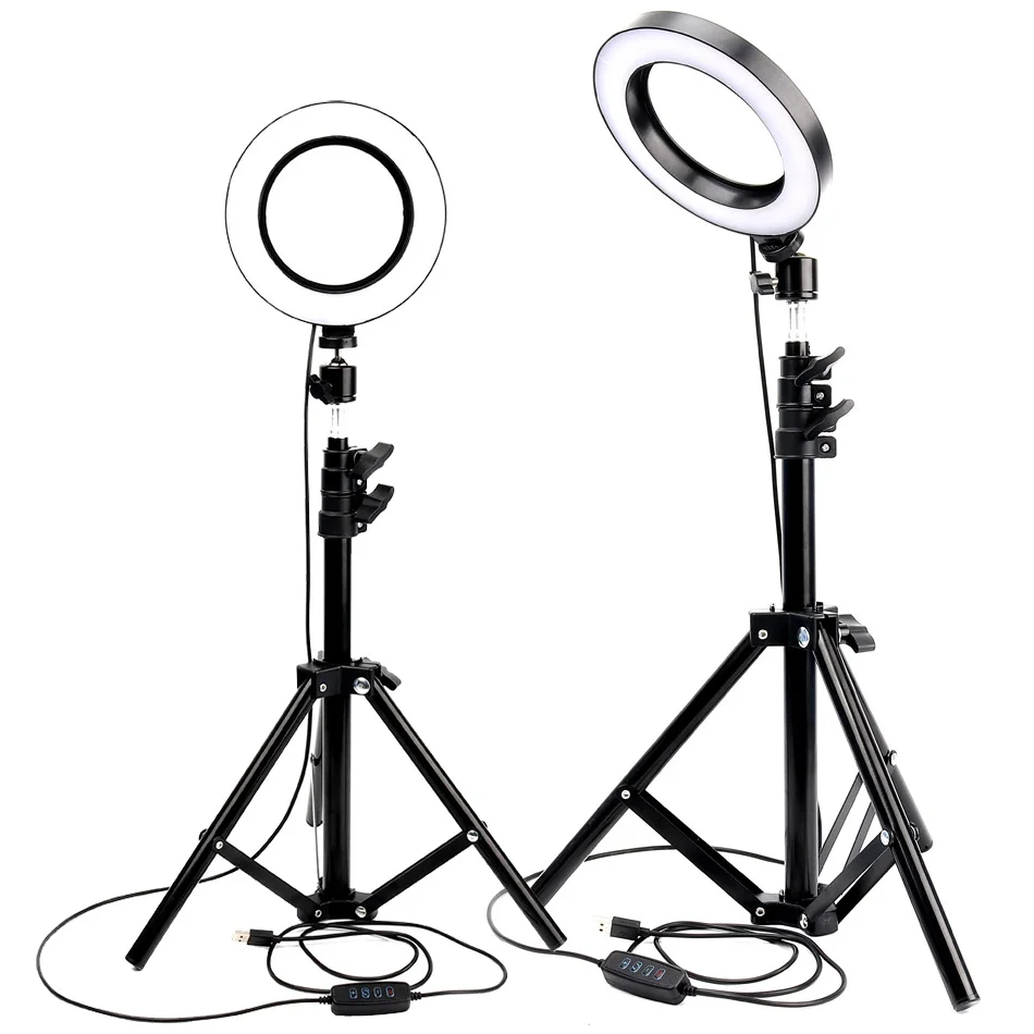 

LED Ring Light Photo Studio Camera Light Photography Dimmable Video light for Youtube Makeup Selfie with Tripod Phone Holder