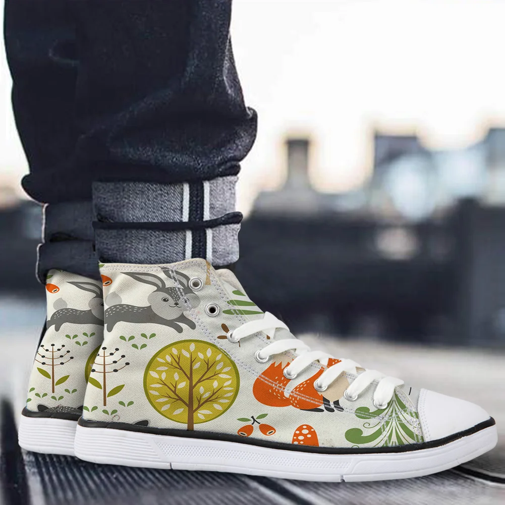 WHEREISART Женская полотняная обувь с героями мультфильмов Животные мира высокая