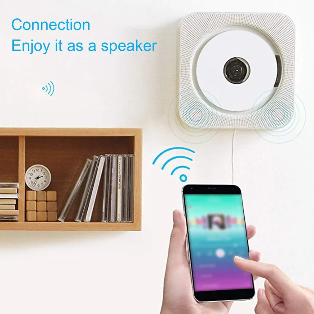 Wall Mounted CD Player Wireless Portable Home Audio Boombox with Remote Control FM Radio MP3 USB Baby Prenatal Education | Электроника