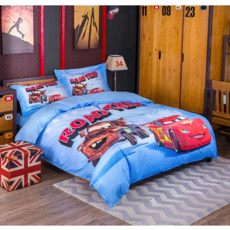 Walt Disney Cars Series Design Bedding Set Bed Sheet Duvet Bed Cover Pillowcase Children Boys Bedroom Decoration Home Textile