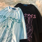 Kawaii футболки Аниме Druck оверсайз женская футболка с коротким рукавом 2021 Y2k японская Харадзюку Grafik Женская хлопковая Футболка с круглым вырезом Топ