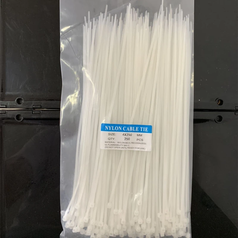 Самоблокирующиеся Нейлоновые кабельные стяжки Plastec, 250 шт., 4*250 мм, 4x250 мм (фактическая ширина: 2,7 мм), длина 250 мм, застежка-молния, бесплатная доставка