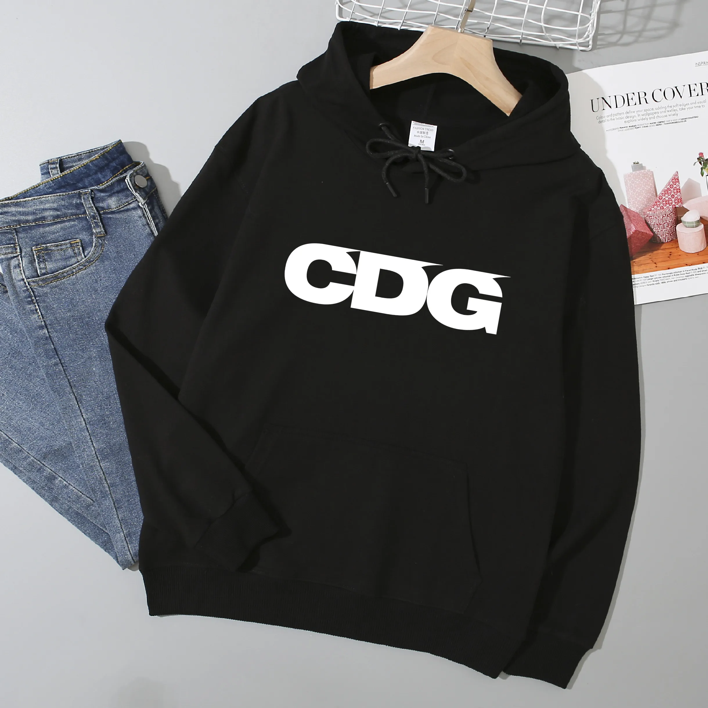 

Classic Comme Autumn Black Brand Unisex Limitied Edition Top Hoodie Mens Fashion Wool Clothing Sweatshirt Pullover Asian Size