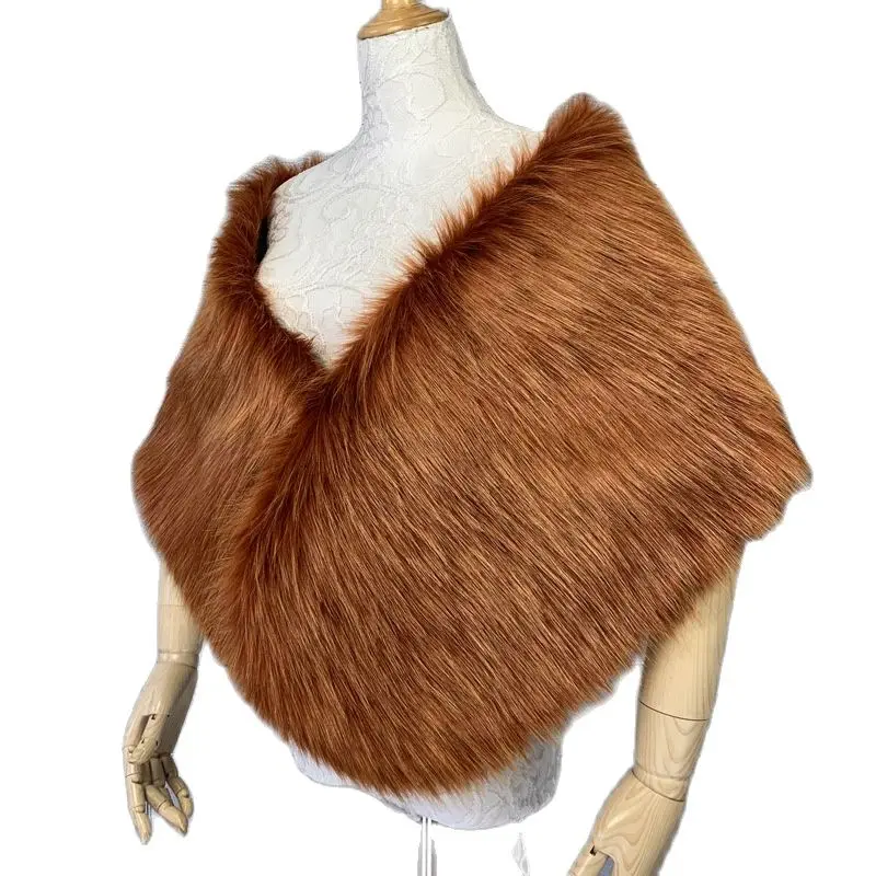 

Fox Fur Long Fur Dress Shawl Dress Waistcoat Nightclub Faux Fur Cape