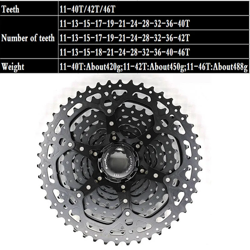 Sunrace CSMX3 CSMS3 Cassete 10 Velocidade MTB трещетки Скорость кассета 11 40/42/46T горный велосипед