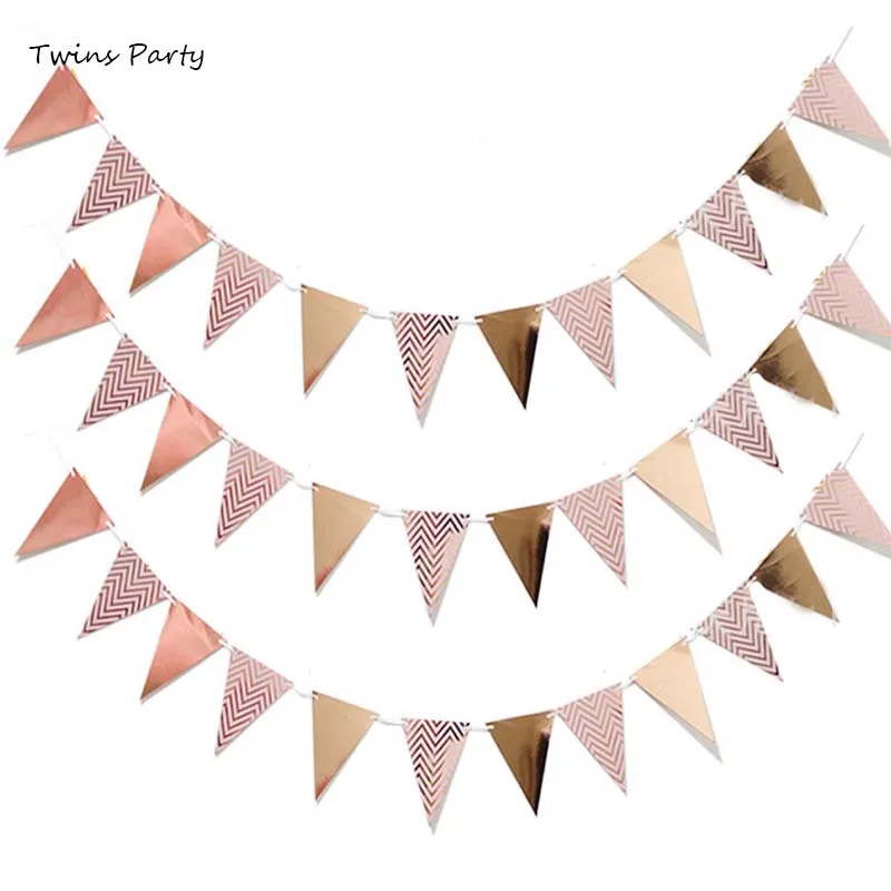 Вечерние гирлянды для баннеров из розового золота розовые и синие детского душа