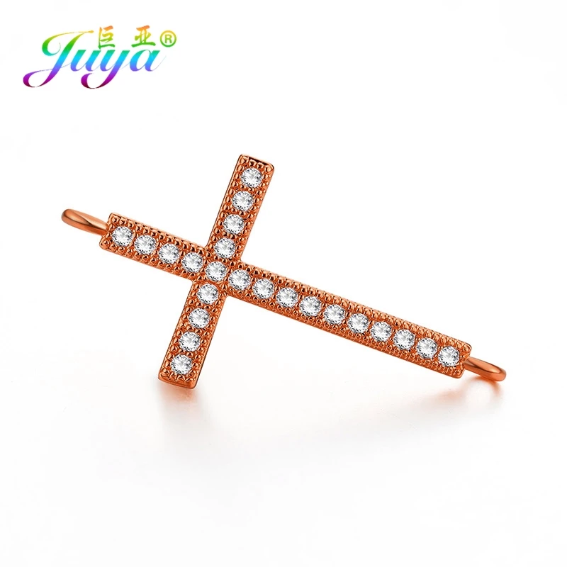 Rose Gold Juya DIY Ювелирные изделия фурнитура поставки золото/серебро Бесконечность Крест соединитель подвески для женщин мужчин шарм браслеты Изготовление - Окраска металла: Rose Gold