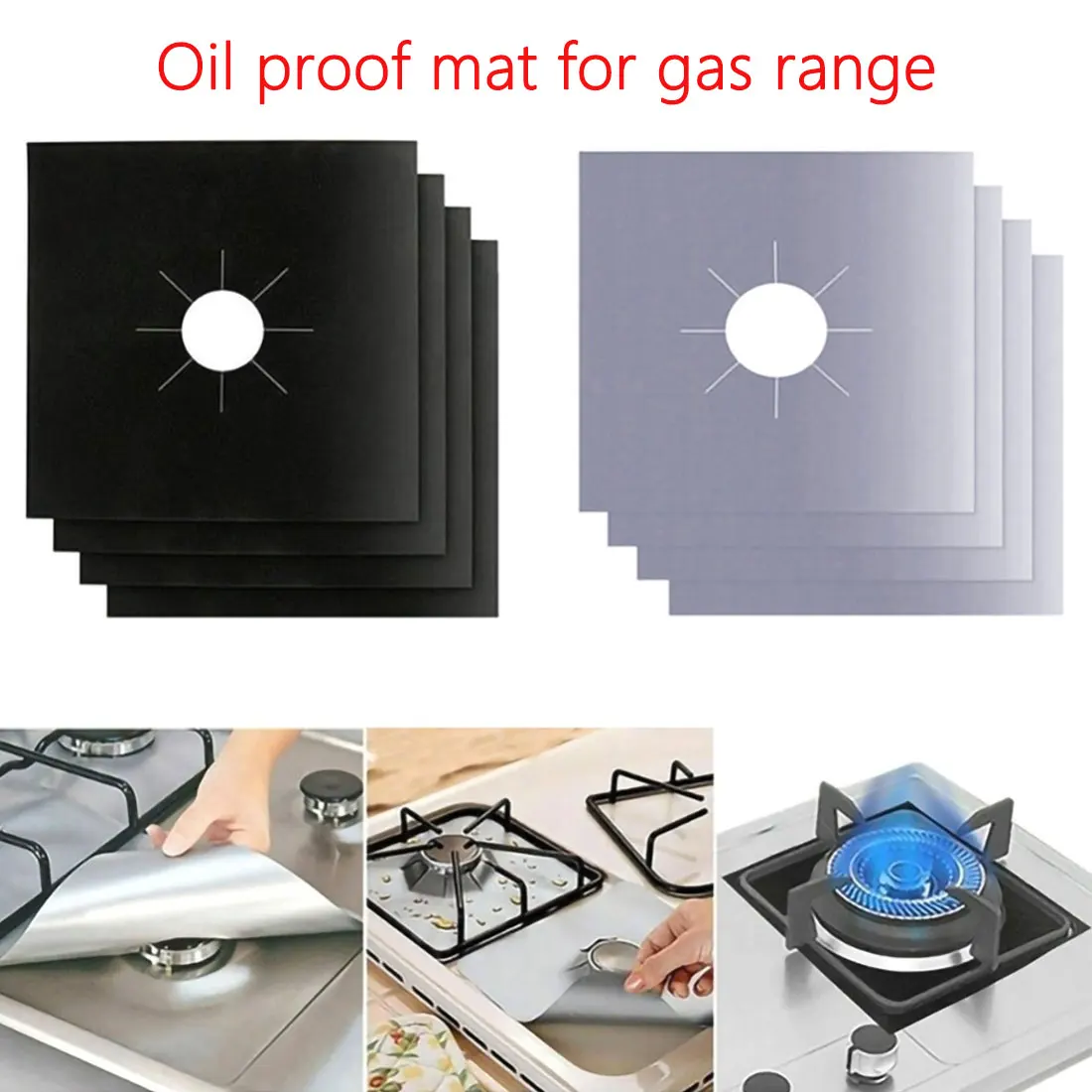

Stove Protector Cover Liner Gas Stove Protector Gas Stove Stovetop Burner Protector Mat Cooker Cover Kitchen Accessories 1-4pcs